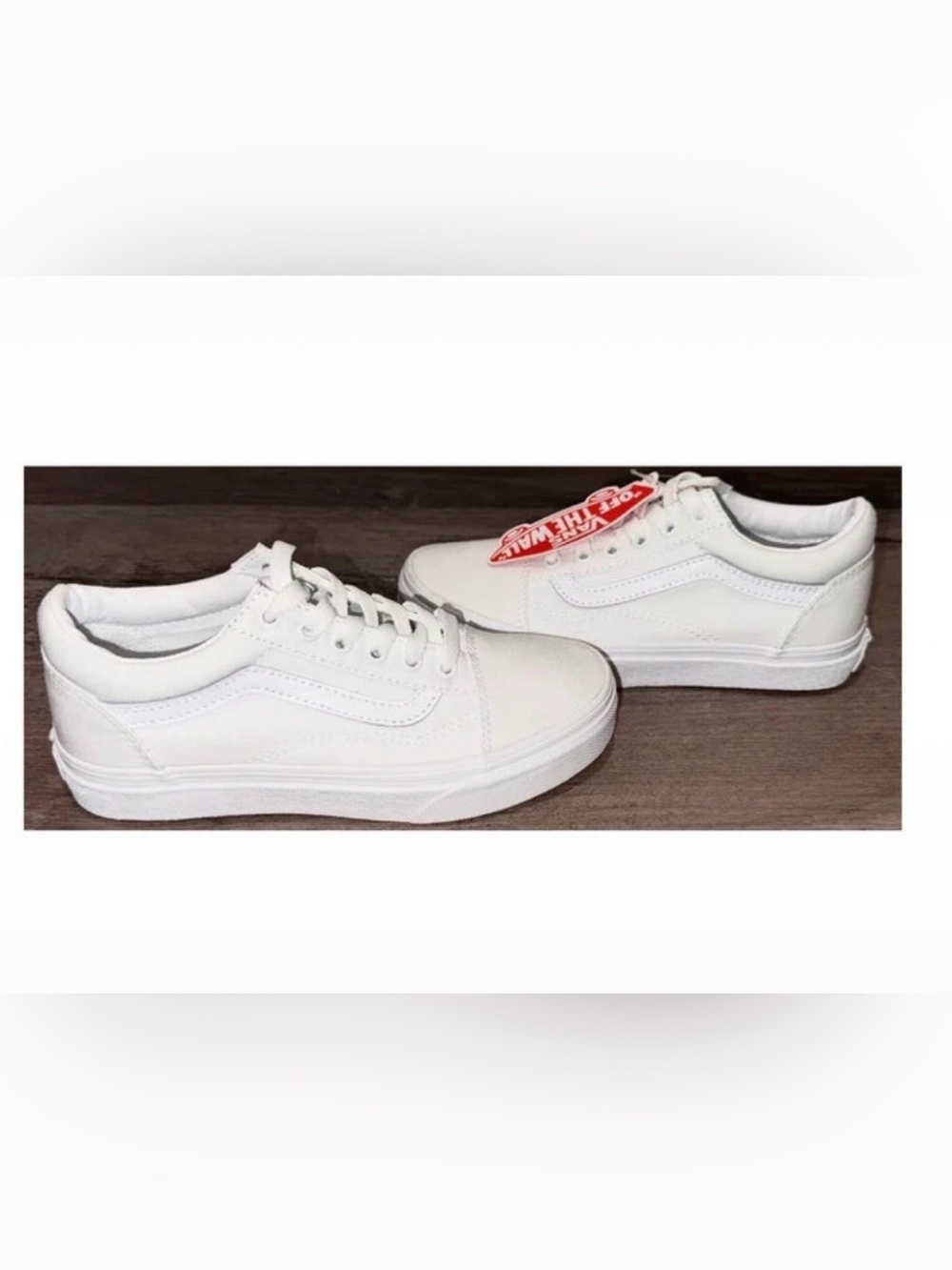 NWT Boys Old Skool White on White Sneakers Size 2.5